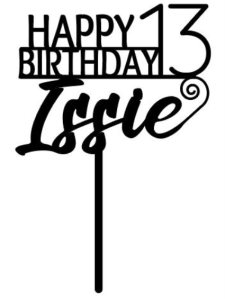 Happy 13 Birthday 3mm Acrylic Cake Topper